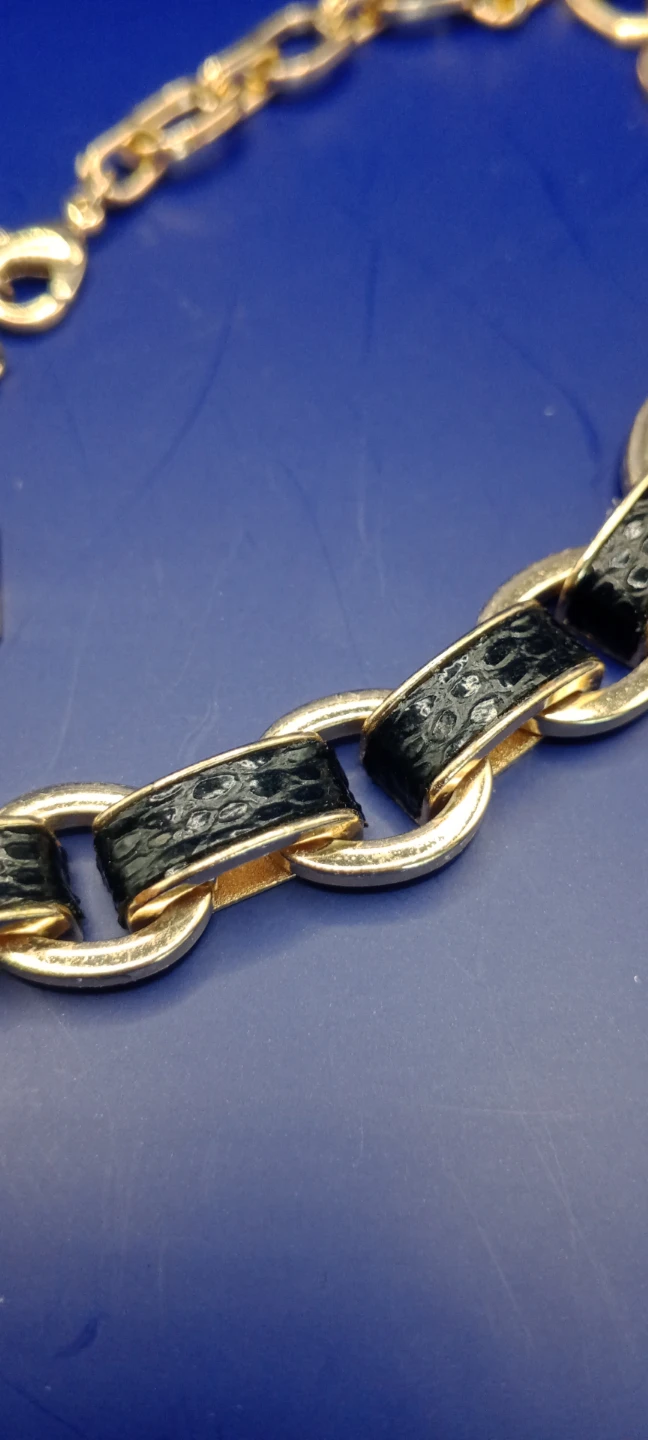 Anne Klein Gold Tone Chain Necklace with Black Inlay - photo 4