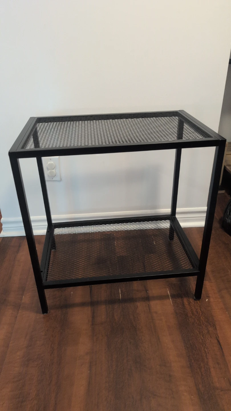 2x Black Metal Shelving Unit