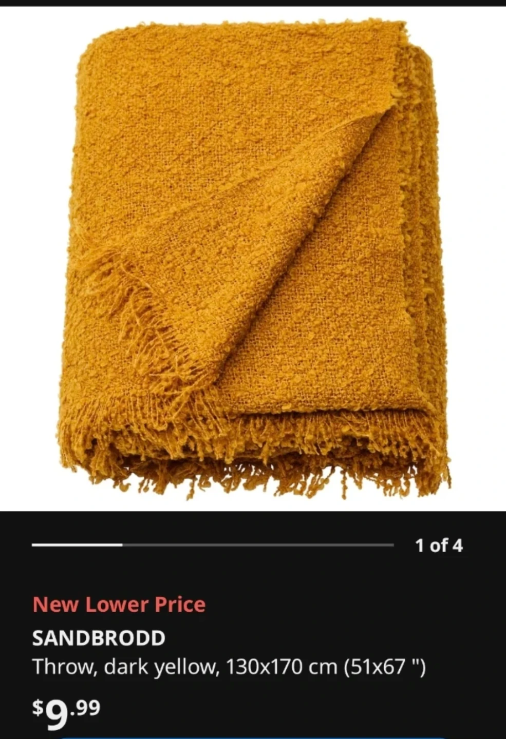 SANDBRODD Throw Blanket - Dark Yellow or Orange-Red - photo 2