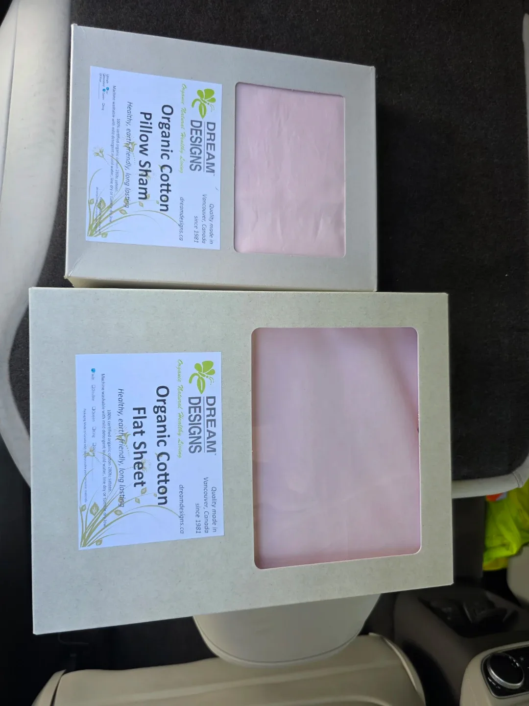 Dream Designs Organic Cotton Pillow Sham & Flat Sheet Set - Pink