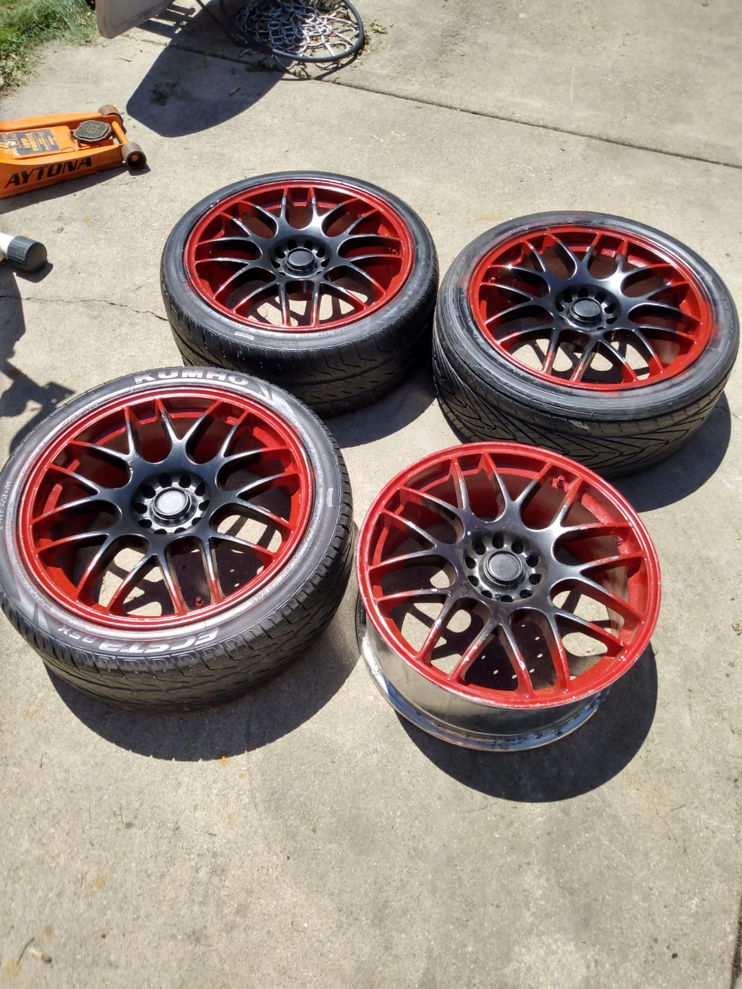 18s universal Set Red and Black rim Wheels.Se Habla Espanol - photo 2