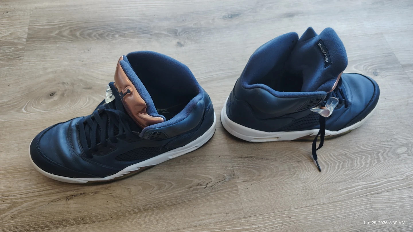 Air Jordan 5 Dark Blue & Copper Sneakers