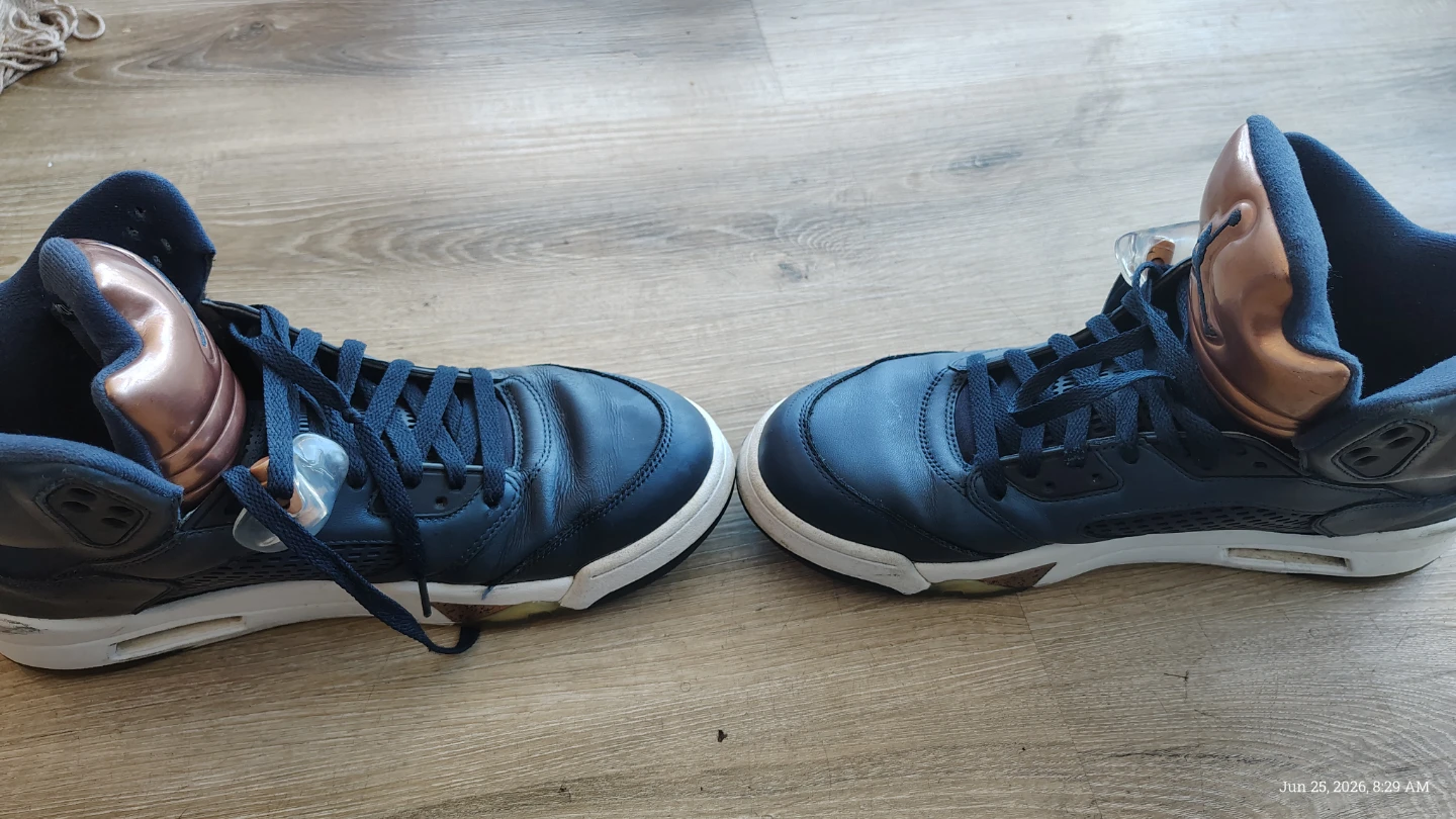 Air Jordan 5 Dark Blue & Copper Sneakers - photo 2