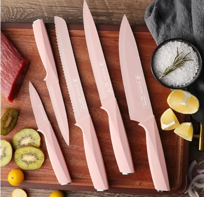 7 Pcs White Kitchen Knife Set with Stand - photo 5