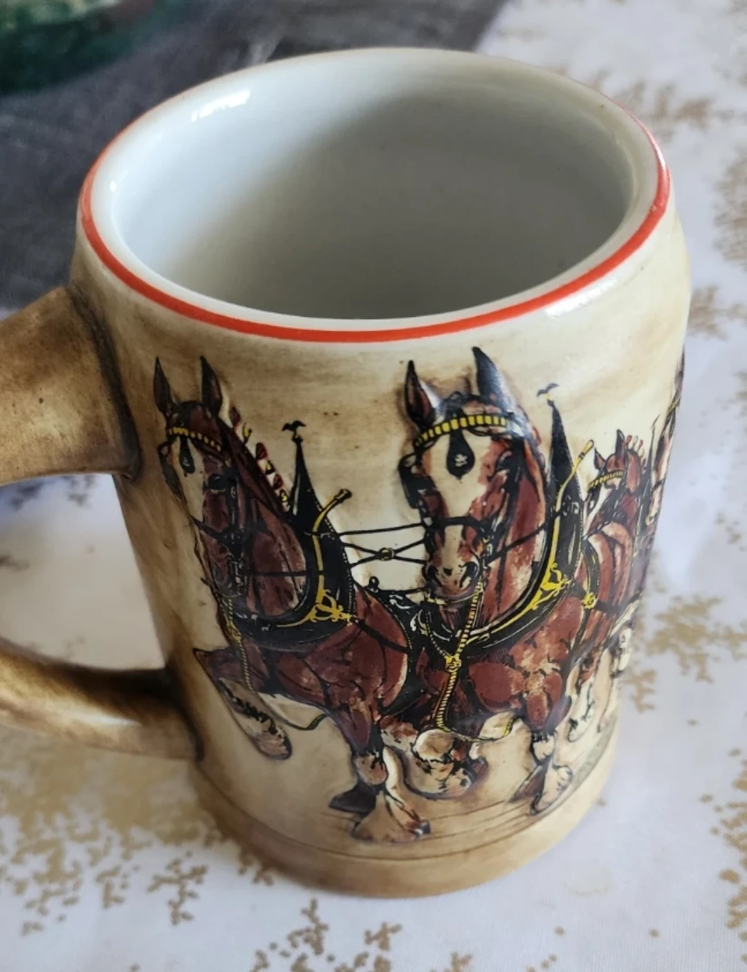 Vintage 1980 Budweiser Holiday Stein - CS19 Champion Clydesdales - photo 2