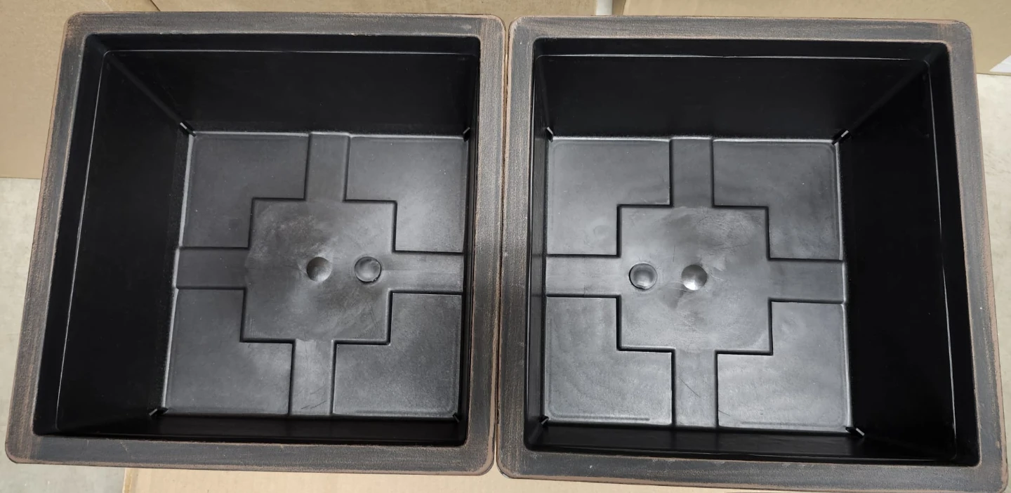 Set of 2 Square Planters - Dark Brown - photo 3