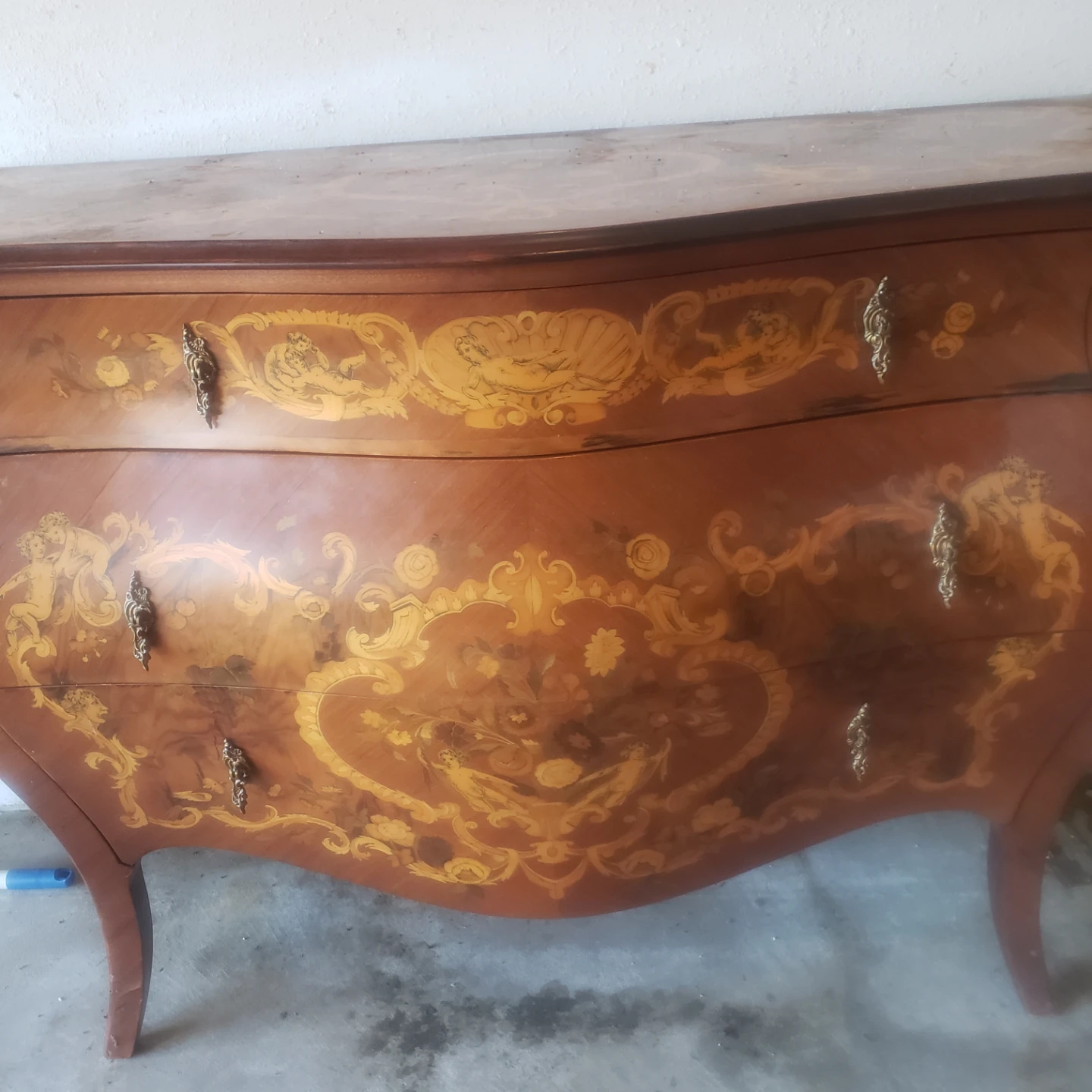 Antique Inlaid Commode Chest of Drawers