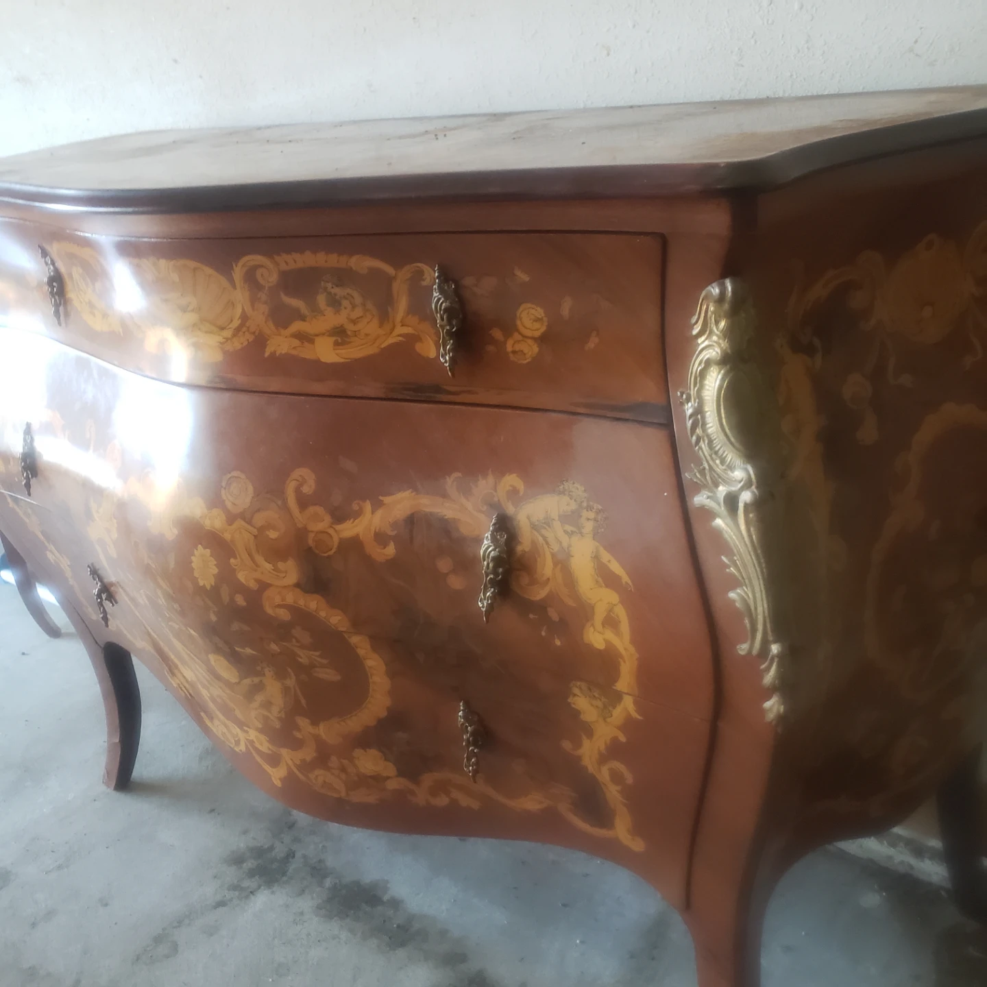 Antique Inlaid Commode Chest of Drawers - photo 4