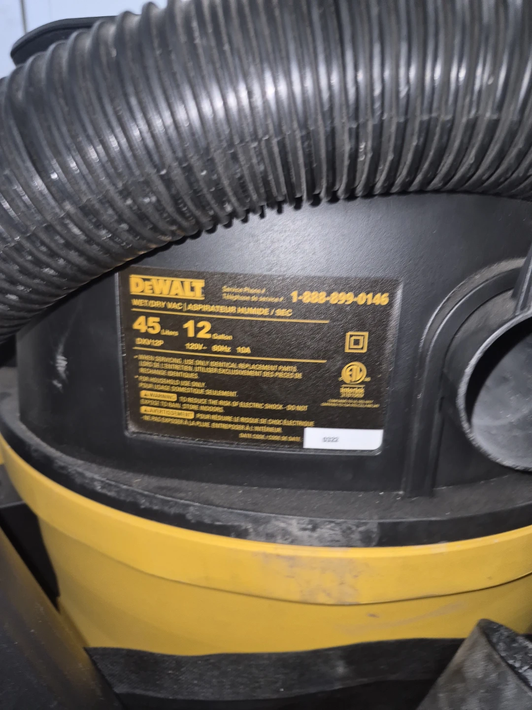 DEDXV12P - 12 Gallon, 5.5 HP Wet/Dry Vacuum - photo 2