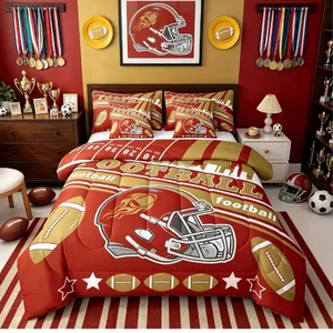 Full Size Red Football Comforter Set