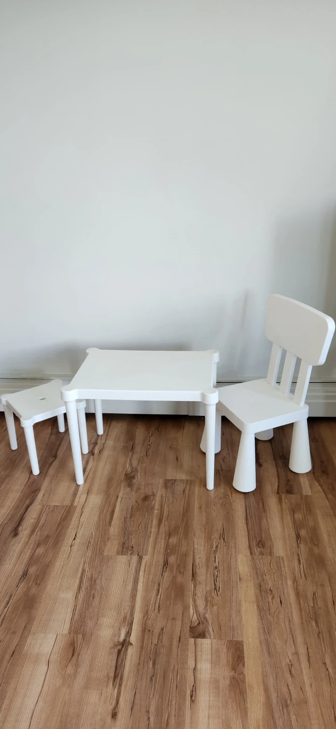 White Kids Table and Chair Set