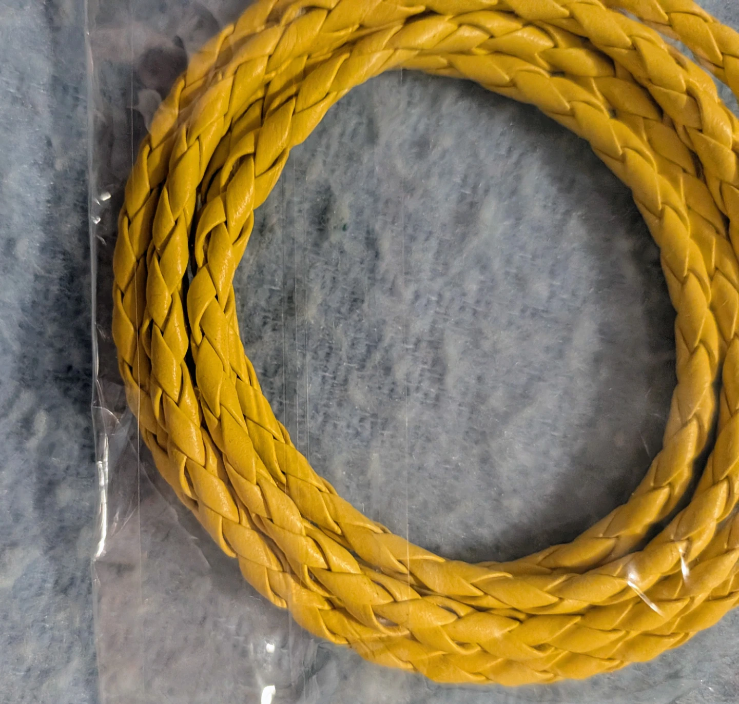 Yellow Braided Leather Bracelet.  ⚽