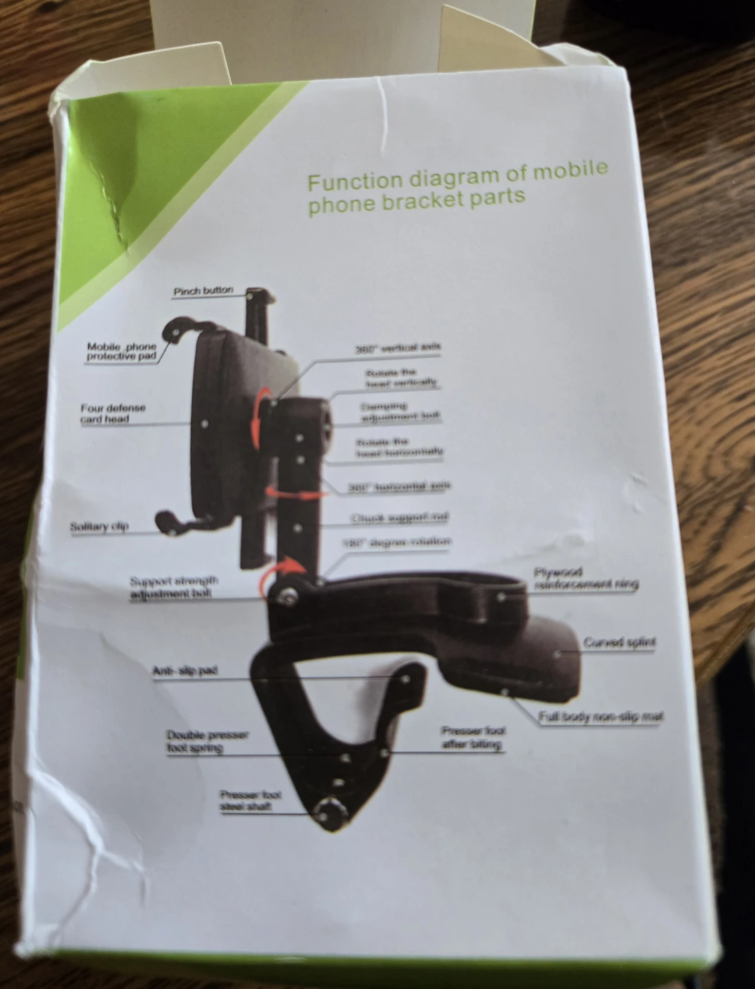 Black Cell Phone Holder with Adjustable Clamp - photo 3