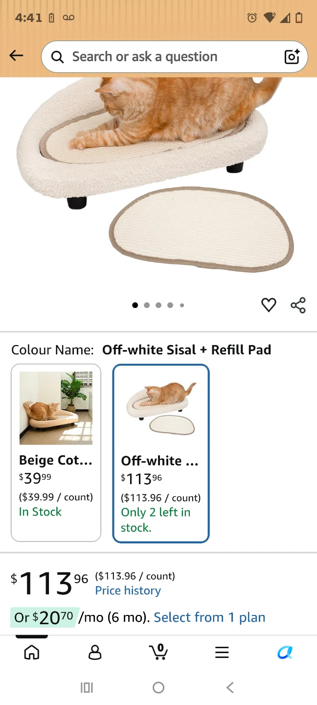 Cat Scratching Post Lounger with Refill Pad - photo 5