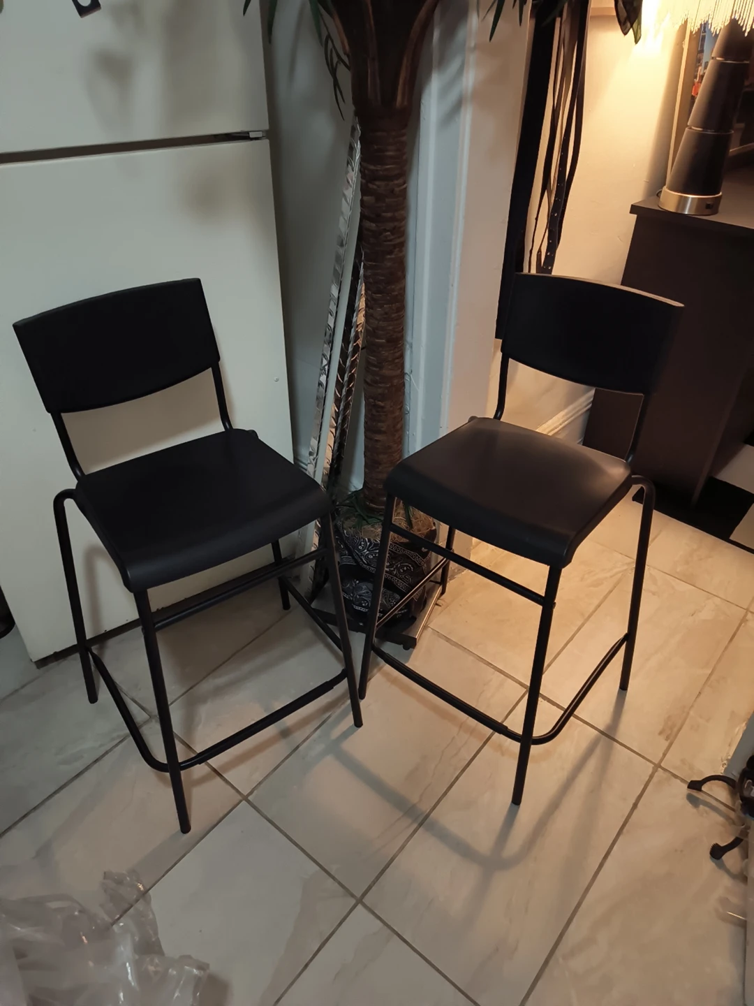 Black Bar Stools (Set of 2)