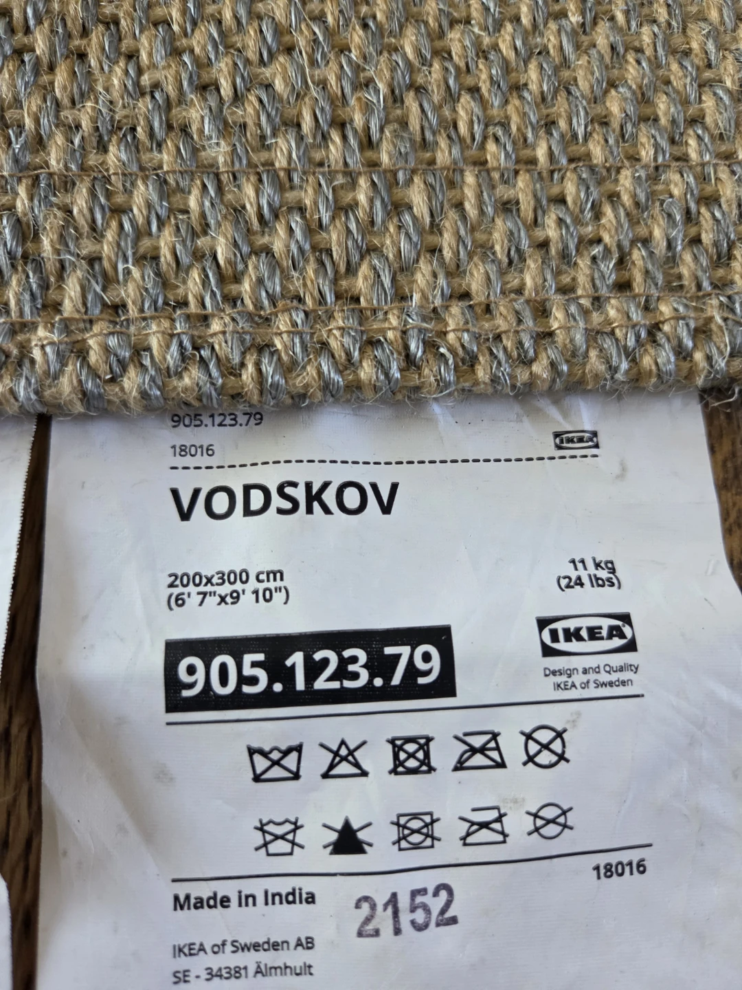 IKEA VODSKOV Natural Jute Rug 200x300cm (6'7"x9'10") - Staging O - photo 4