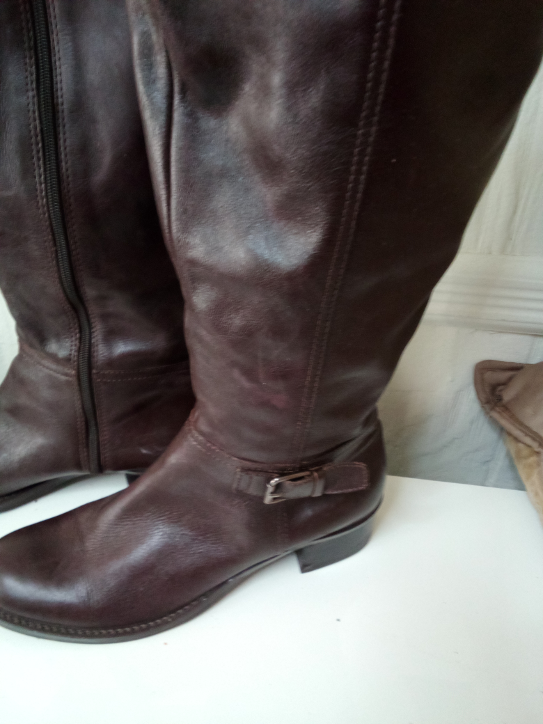 Brown Leather Knee-High Boots