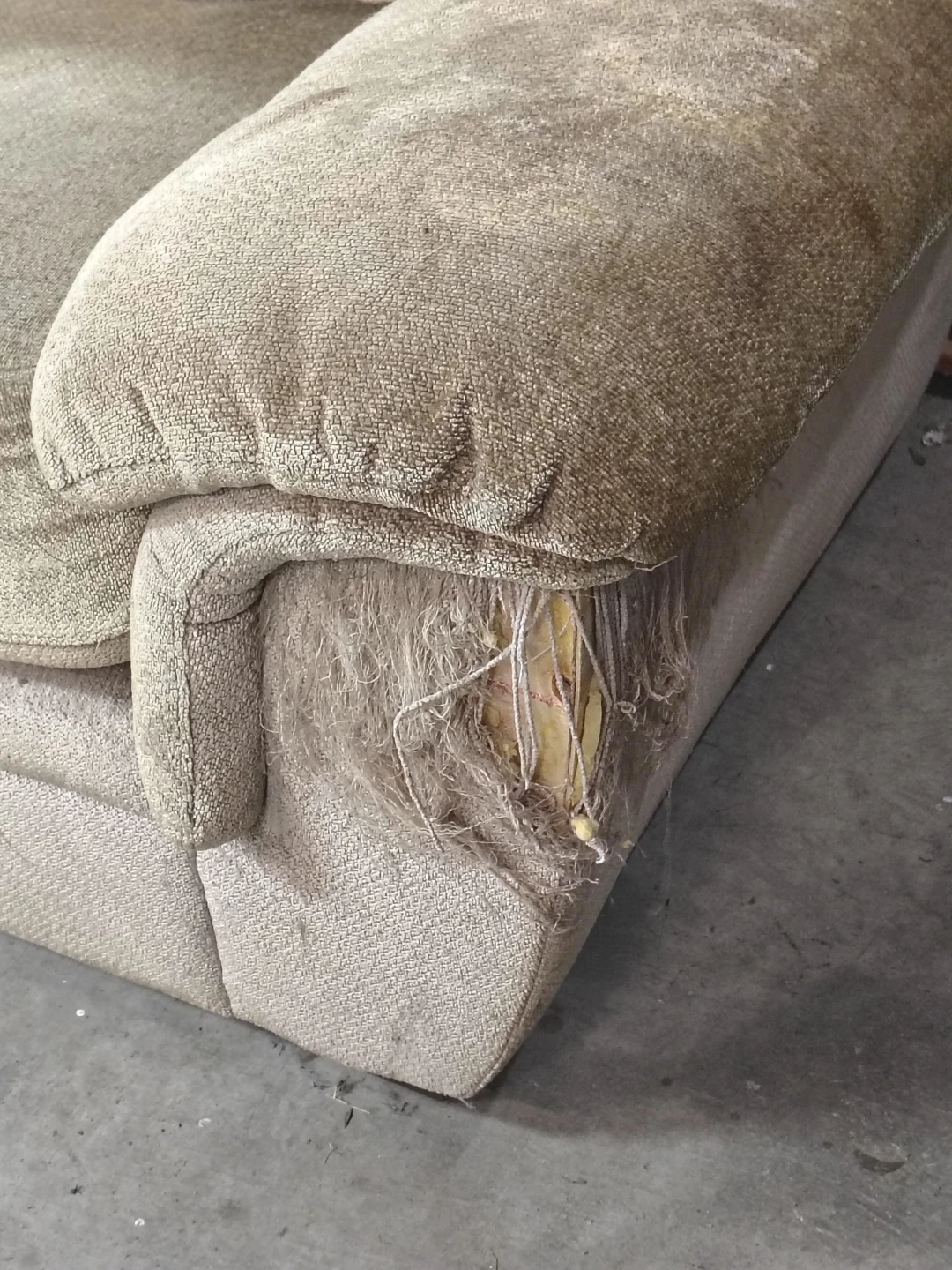 Beige Loveseat Sofa - Damaged - photo 2