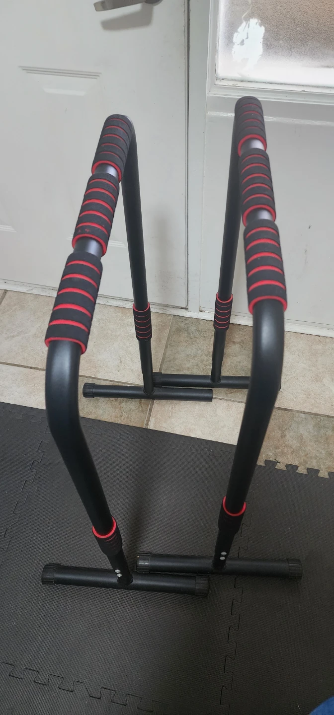 Black Dip Bars with Red Padding