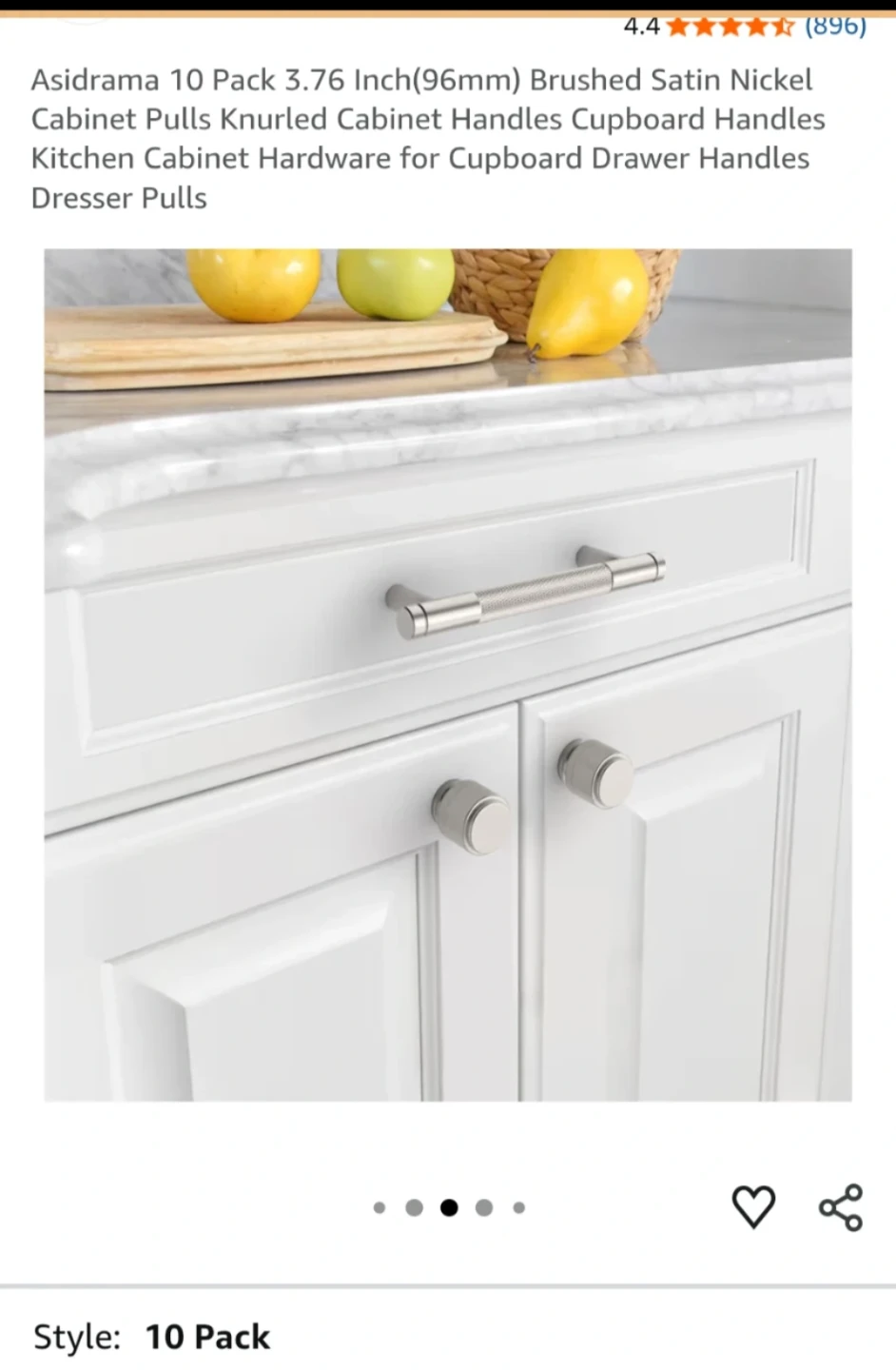 Asidrama Brushed Satin Nickel Cabinet Handles 3.76 Inch (20 PCs) - photo 2
