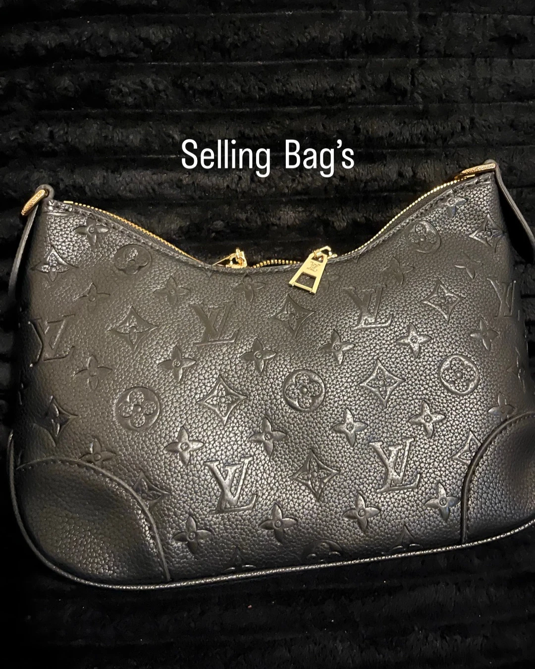 Louis Vuitton Black Monogram Embossed Shoulder Bag