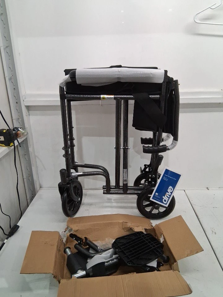 NEW- Drive Medical Lightweight Steel Transport Wheelchair