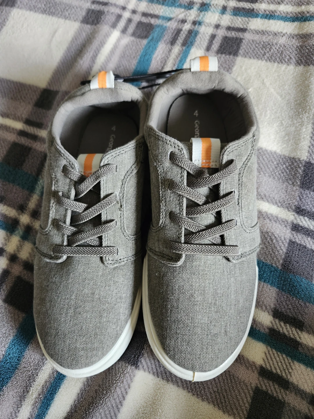 New Untouched Grey Canvas Sneakers - photo 4
