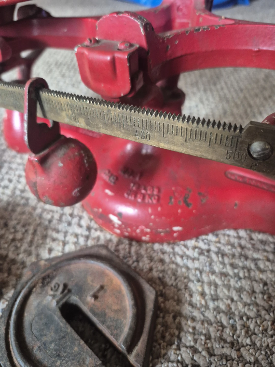 Vintage Red #1 DETECTO  Scale with Weights - photo 3