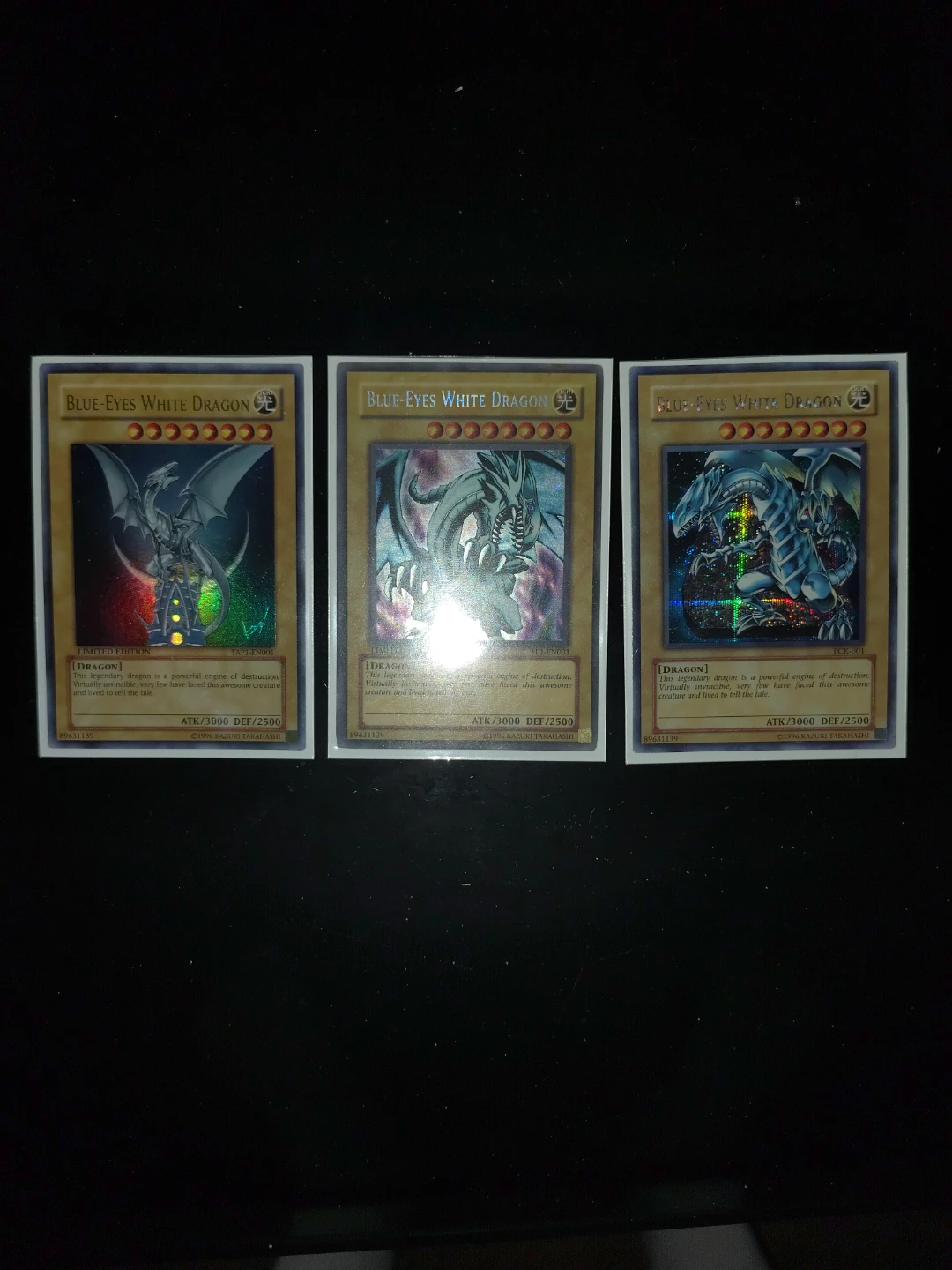 Yu-Gi-Oh! Blue-Eyes White Dragon Cards (3x)
