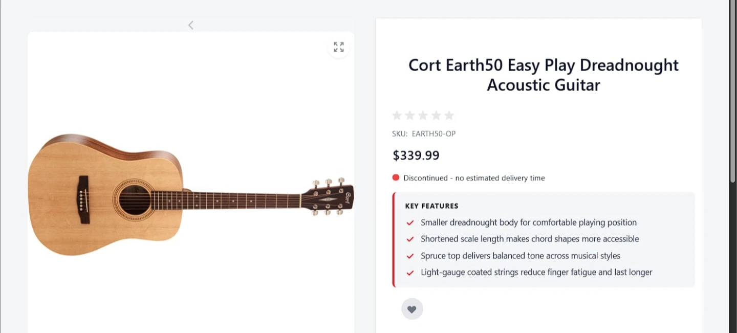 Cort "Earth" Acoustic Guitar - photo 4