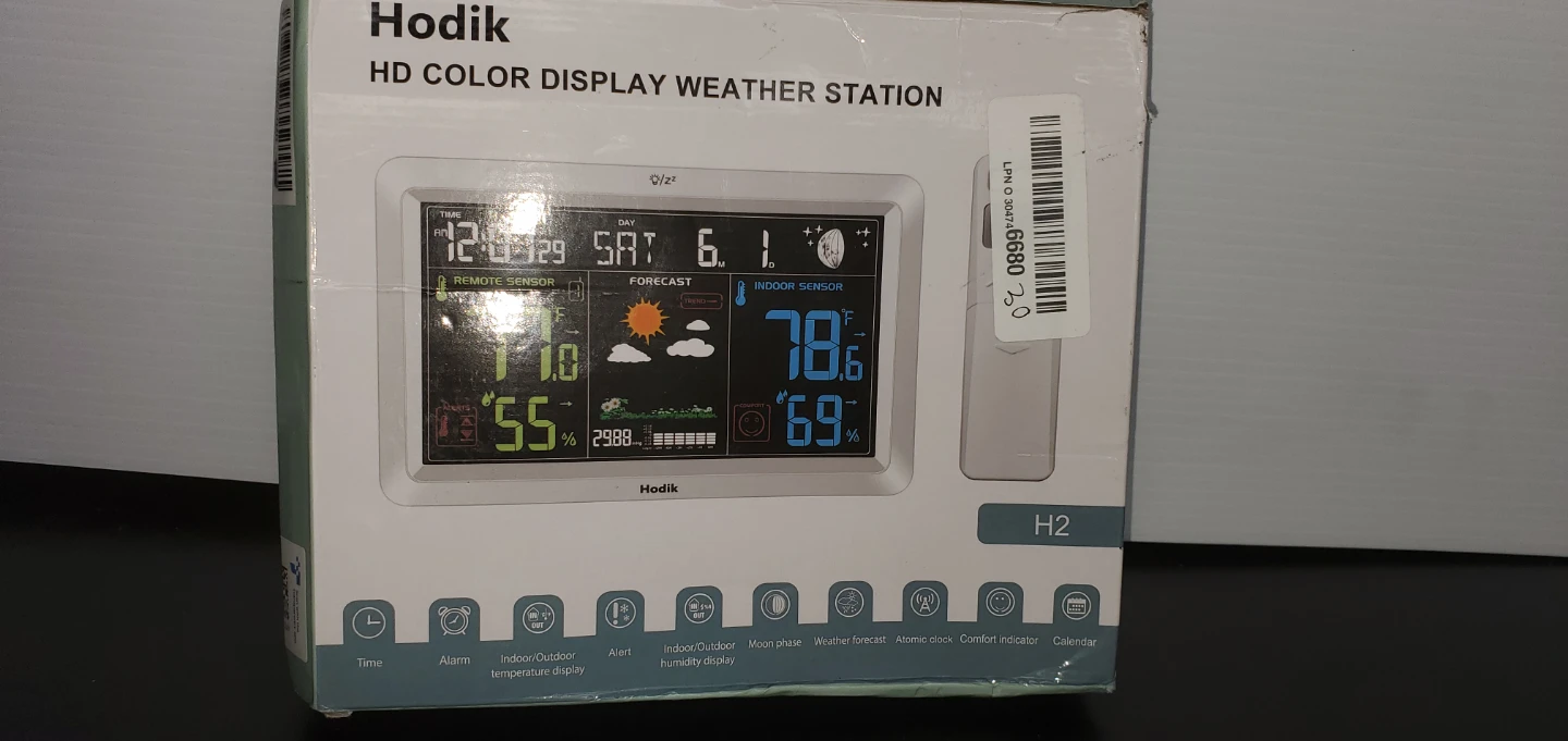 Hodik HD Color Display Weather Station H3 Atomic  In/Out Weather
