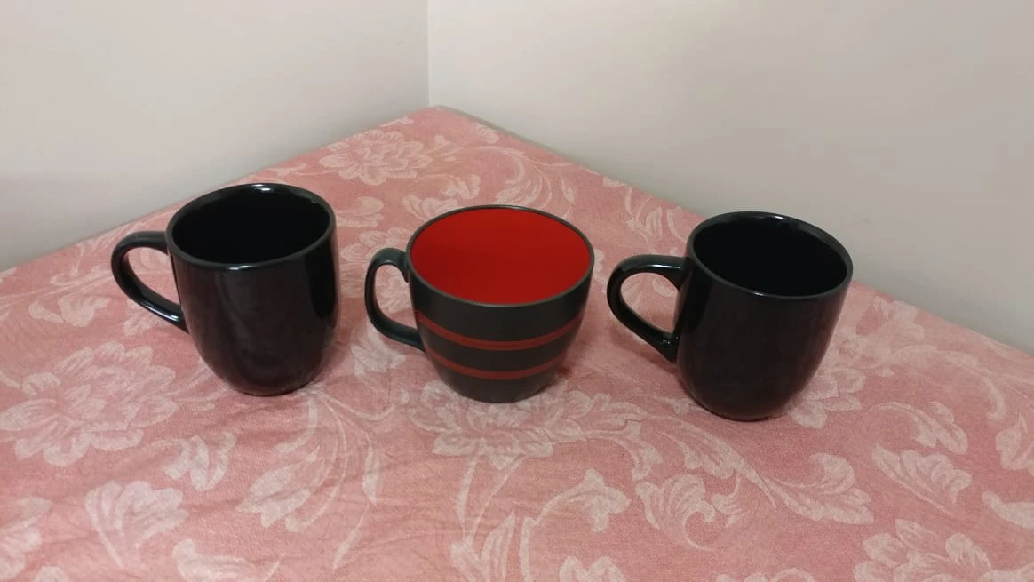 Set of 3 Black Mugs