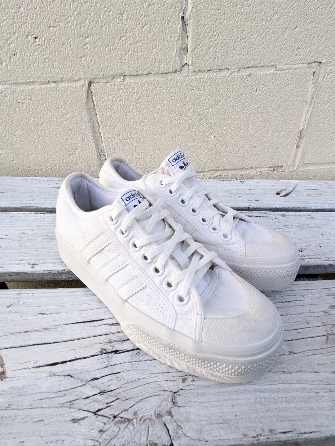 ​👟 Adidas Nizza Platform Sneakers - All White 👟