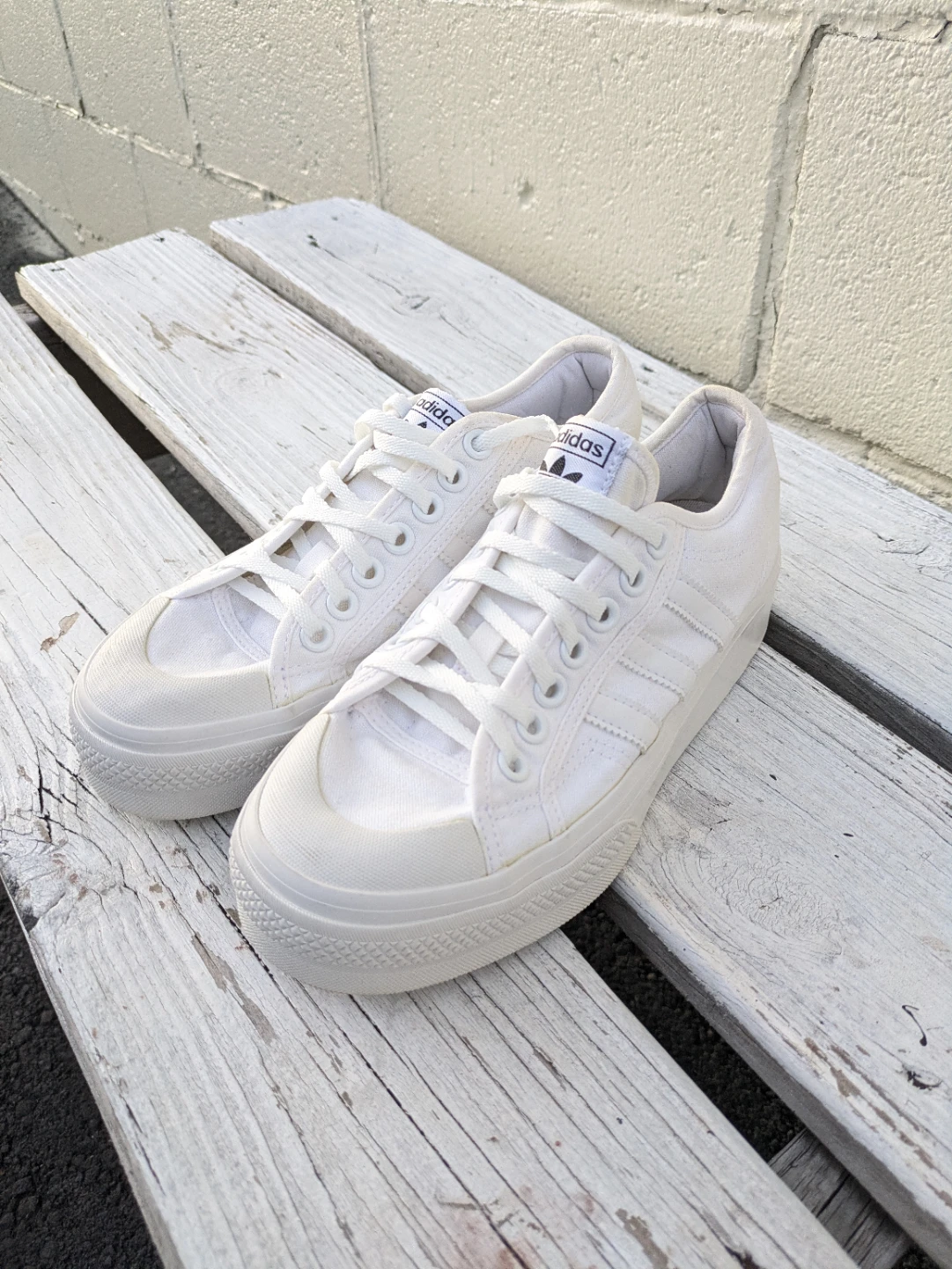 ​👟 Adidas Nizza Platform Sneakers - All White 👟 - photo 3