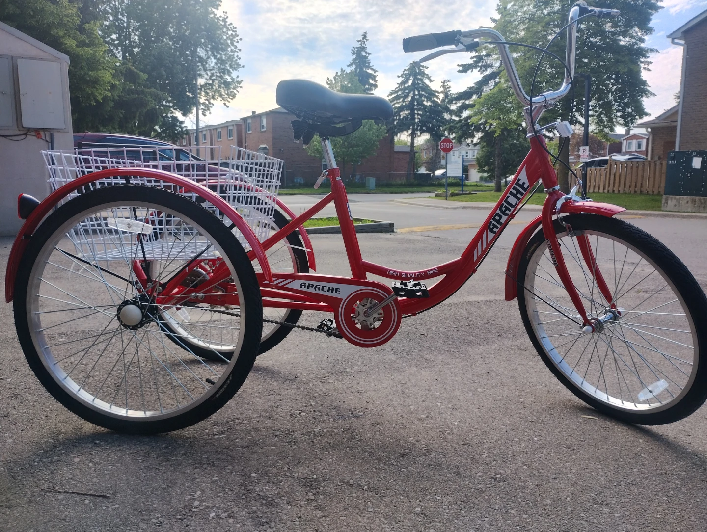 Red Apache adult tricycle with basket - photo 5