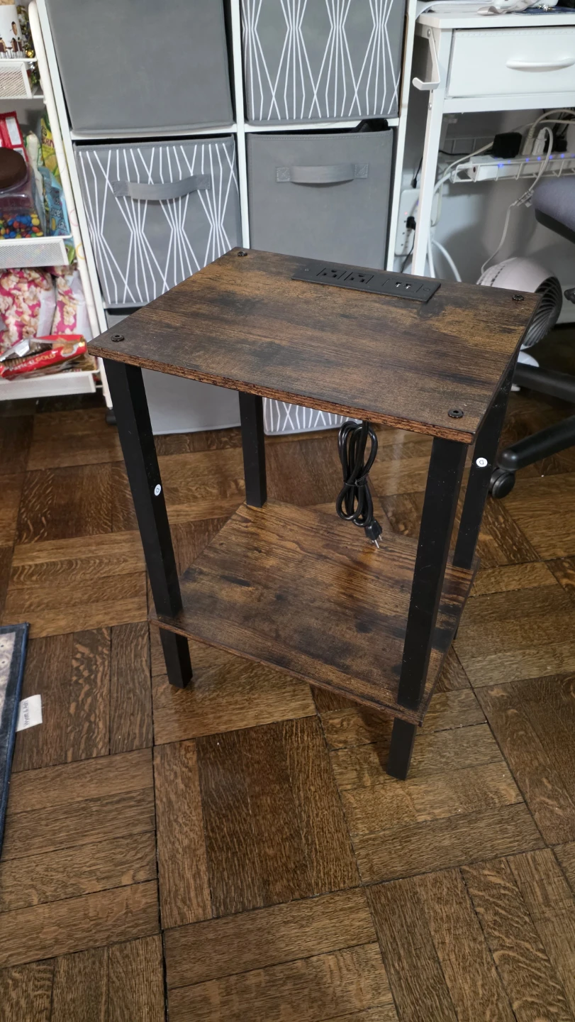 End Table with Built-in Power Strip and USB Ports - photo 2