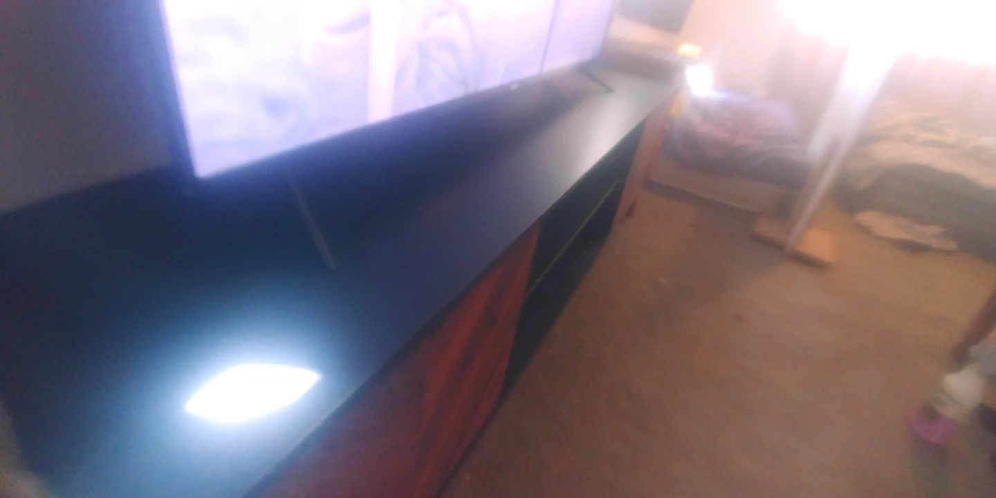 Wooden and Black Media Console