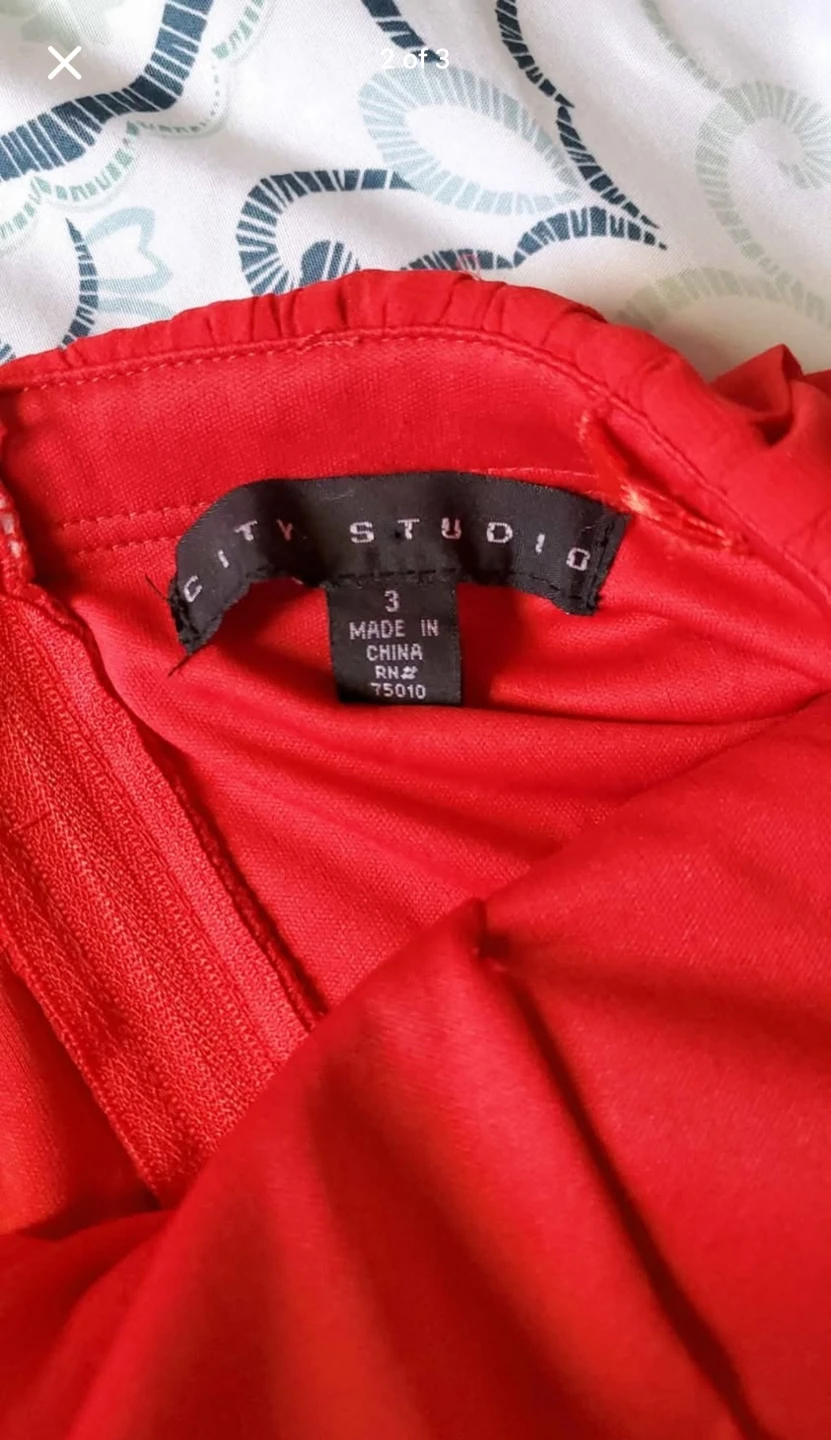 City Studio Red Embellished One-Shoulder Dress Size 3 - photo 2