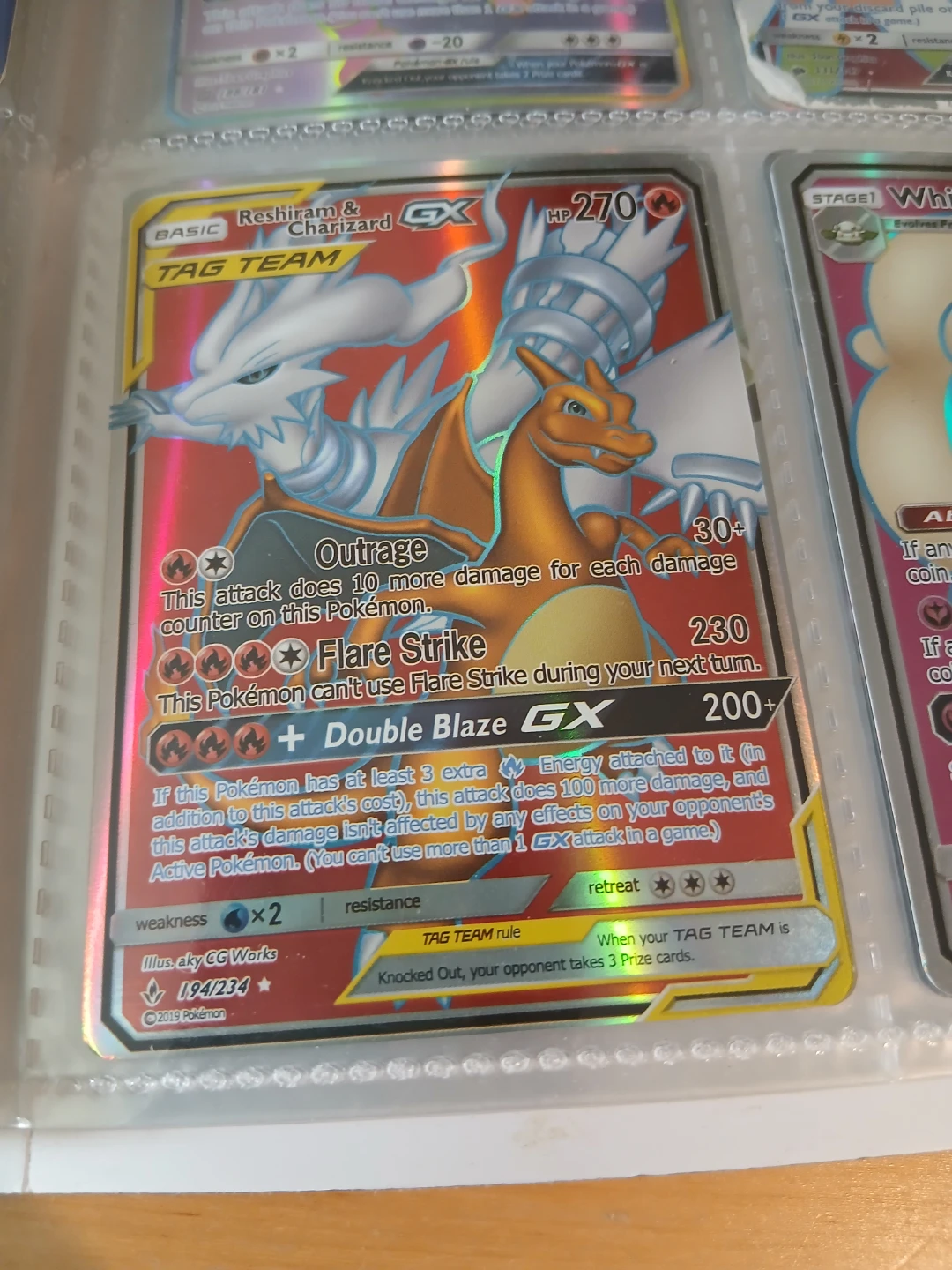Reshiram & Charizard GX TAG TEAM Pokémon Card 194/234