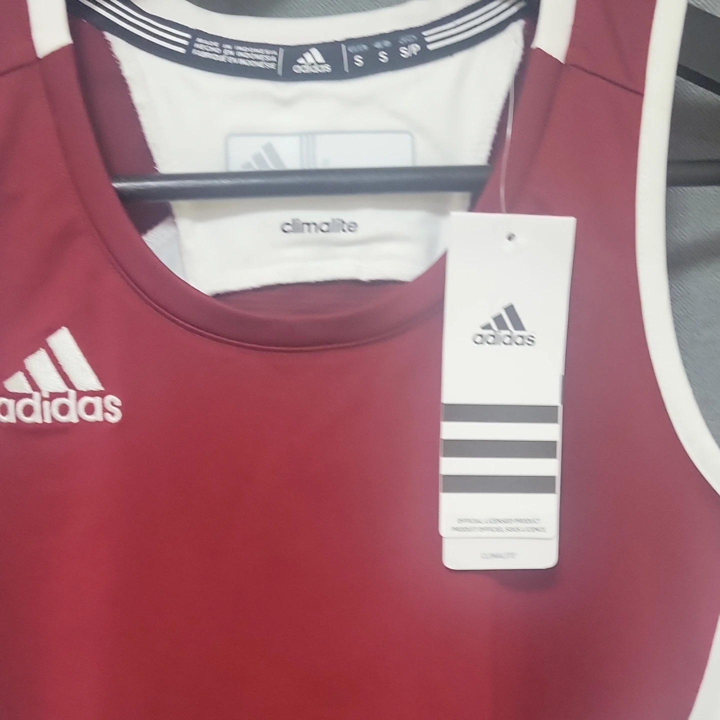 Adidas Climalite Tank Top - Red/White - Size S - photo 3