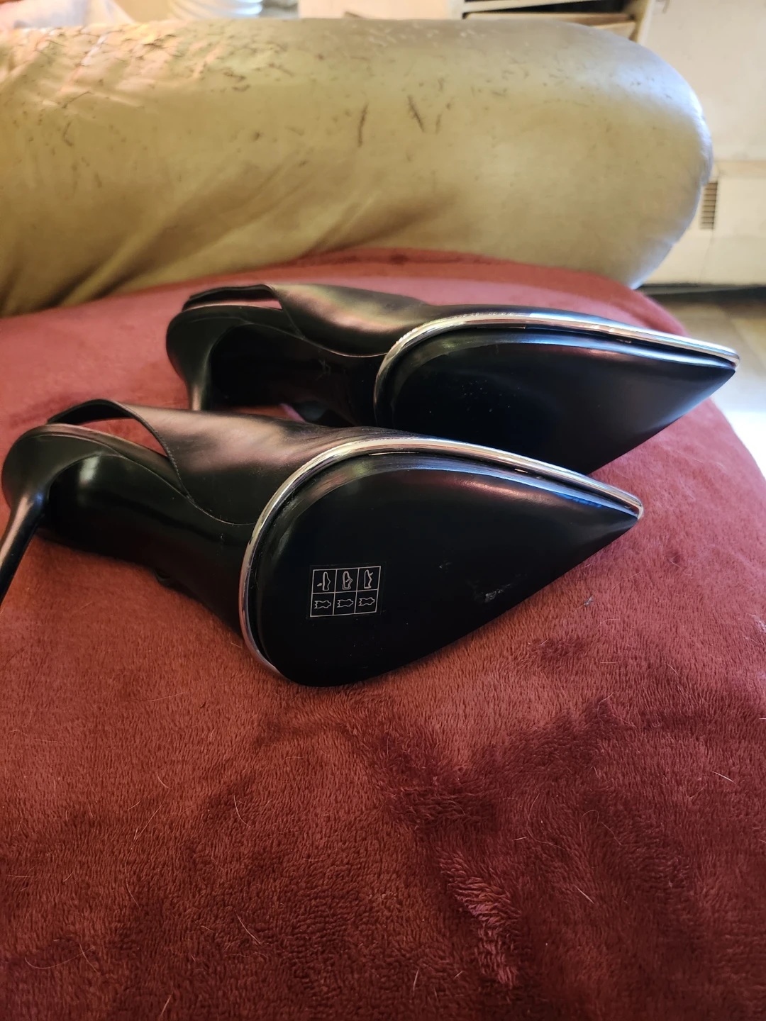 Alexander Wang Black Leather Slingback Heels - photo 3