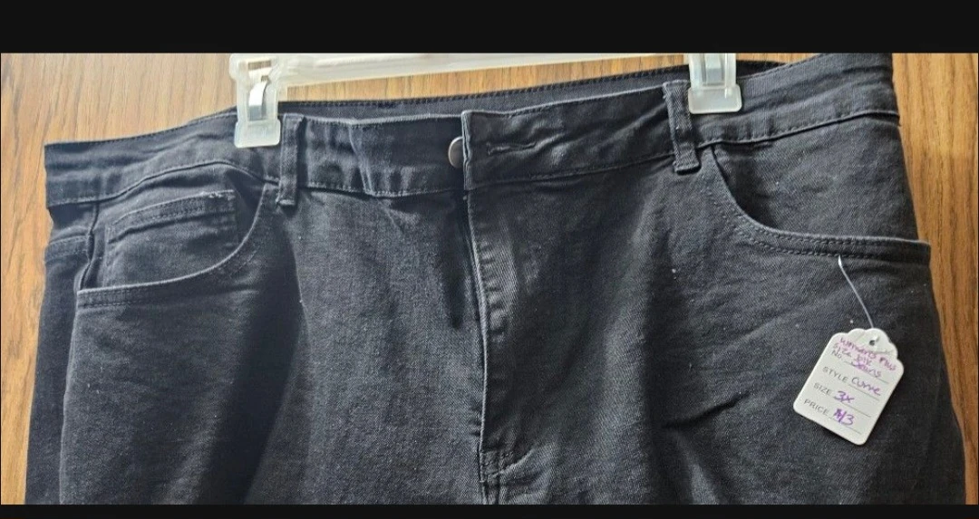 Black Distressed Denim Jeans - photo 3
