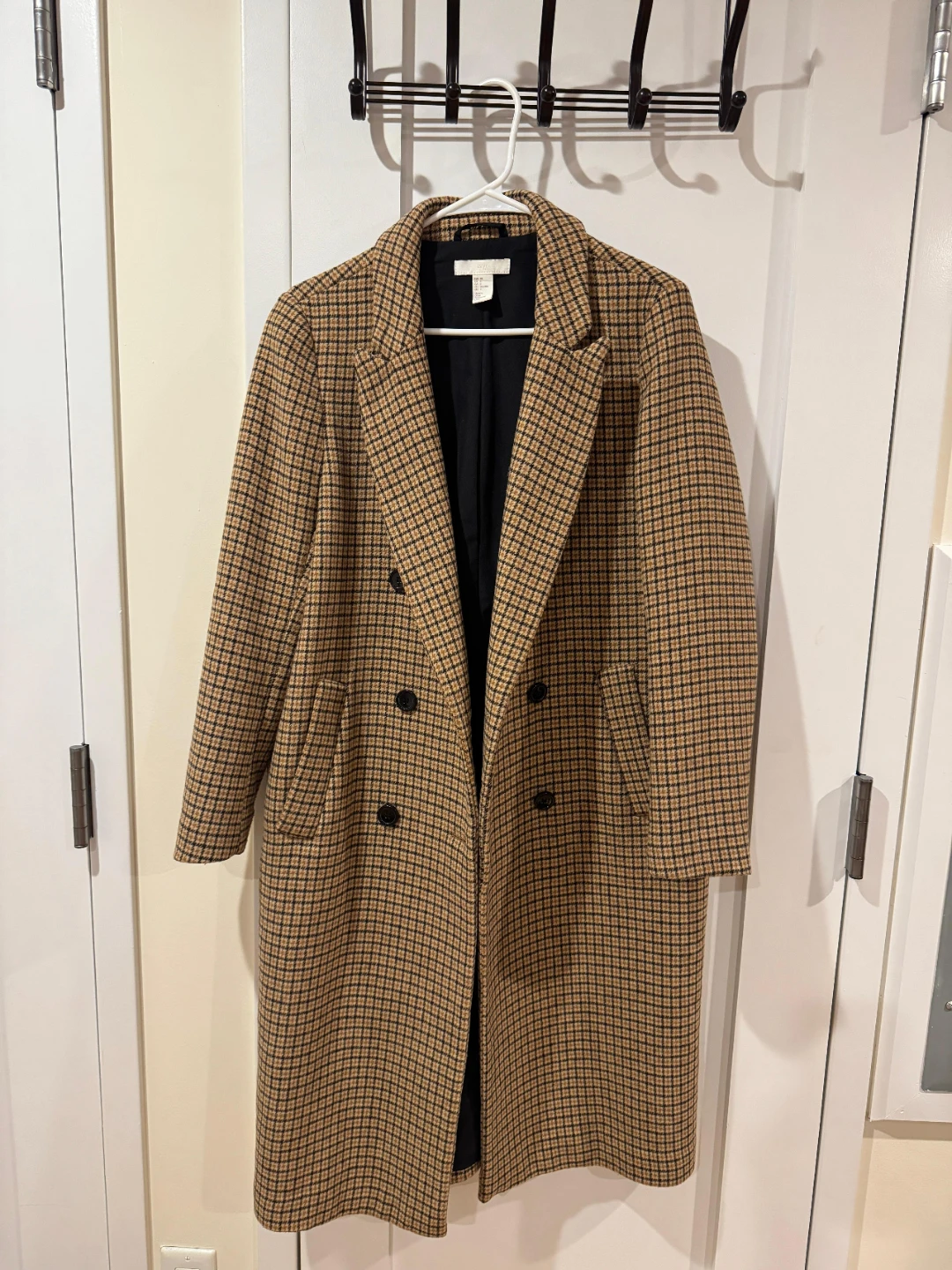 H&M Plaid Double-Breasted Coat