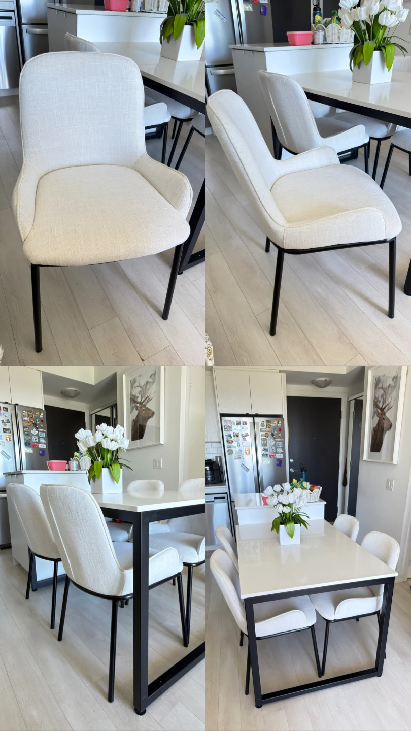 Homesense Cream Upholstered Dining Chairs (Set of 4)