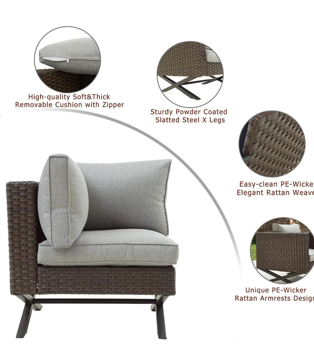 *Brand New***Festival Outdoor Patio Wicker Chair with Cushions. - photo 3