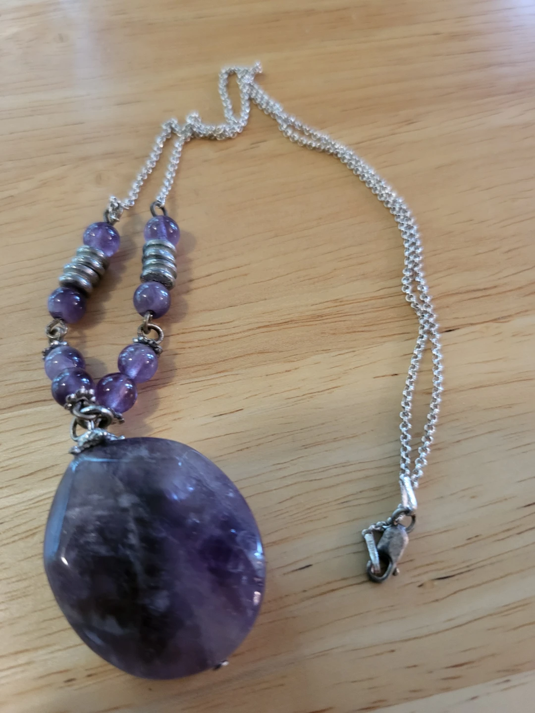 Amethyst and Sterling Silver Necklace - photo 2