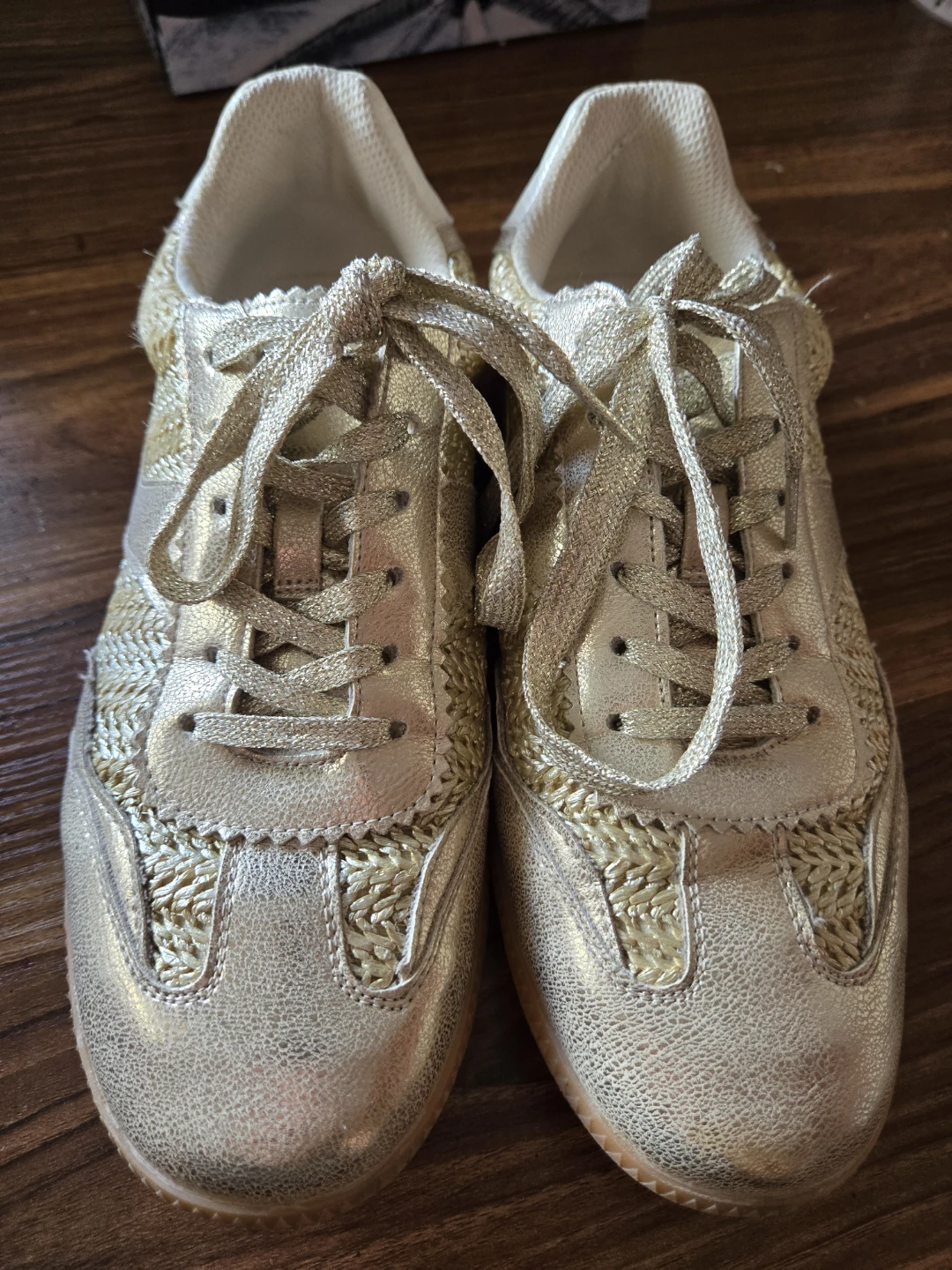 Gold Lace-Up Sneakers - Dirty Laundry (8.5W) - photo 3