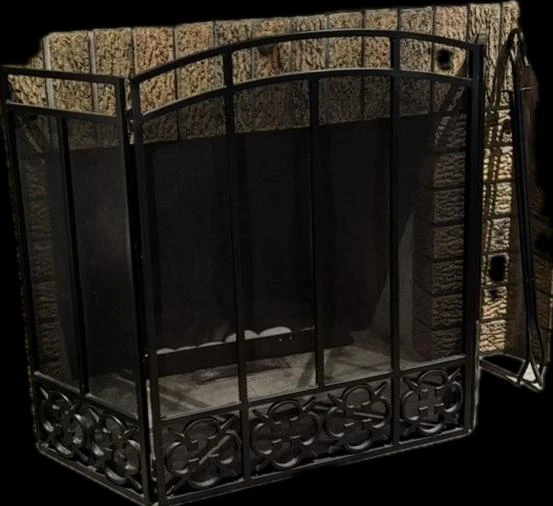WROUGHT IRON FIREPLACE SCREEN
