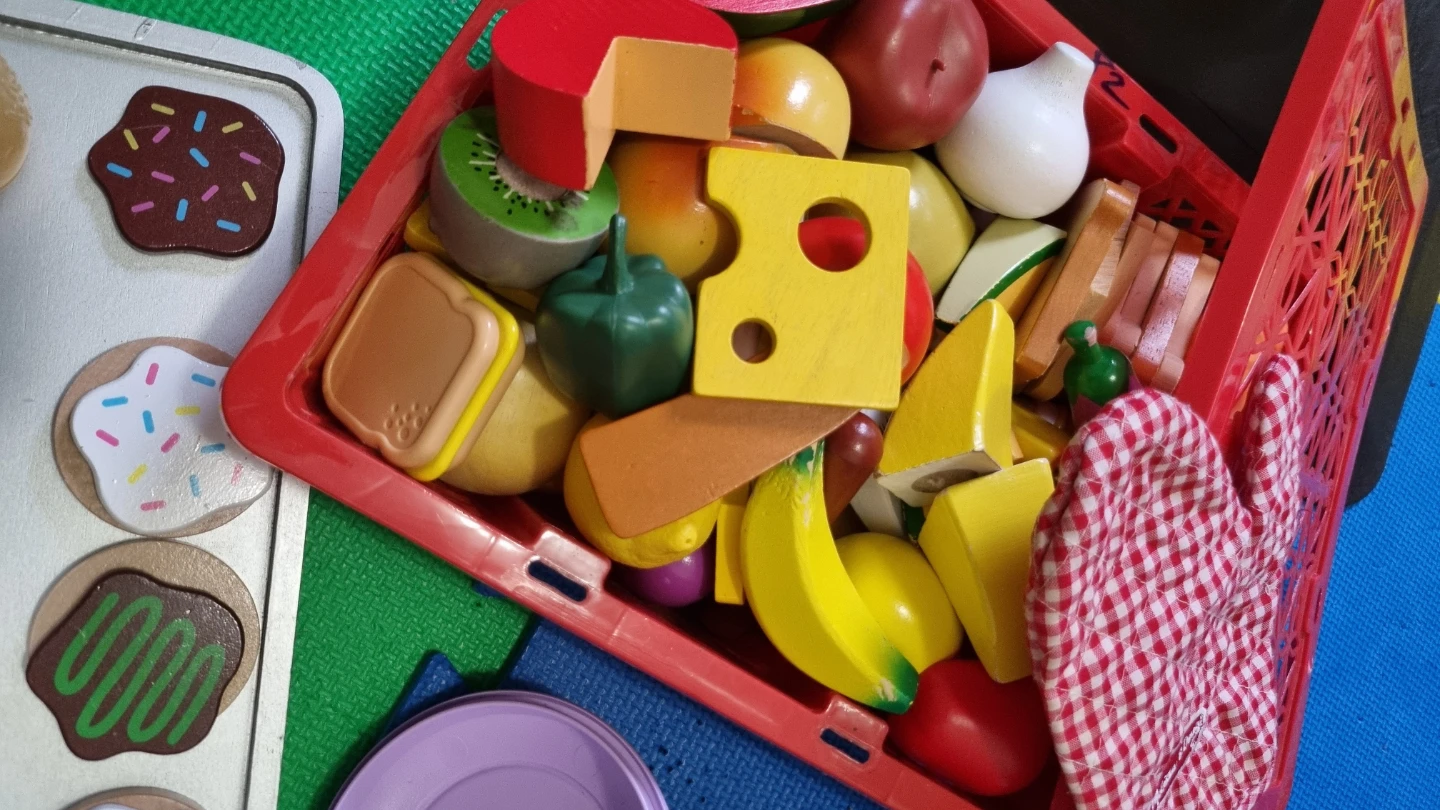 Wooden Play Food and Kitchen Accessories Set