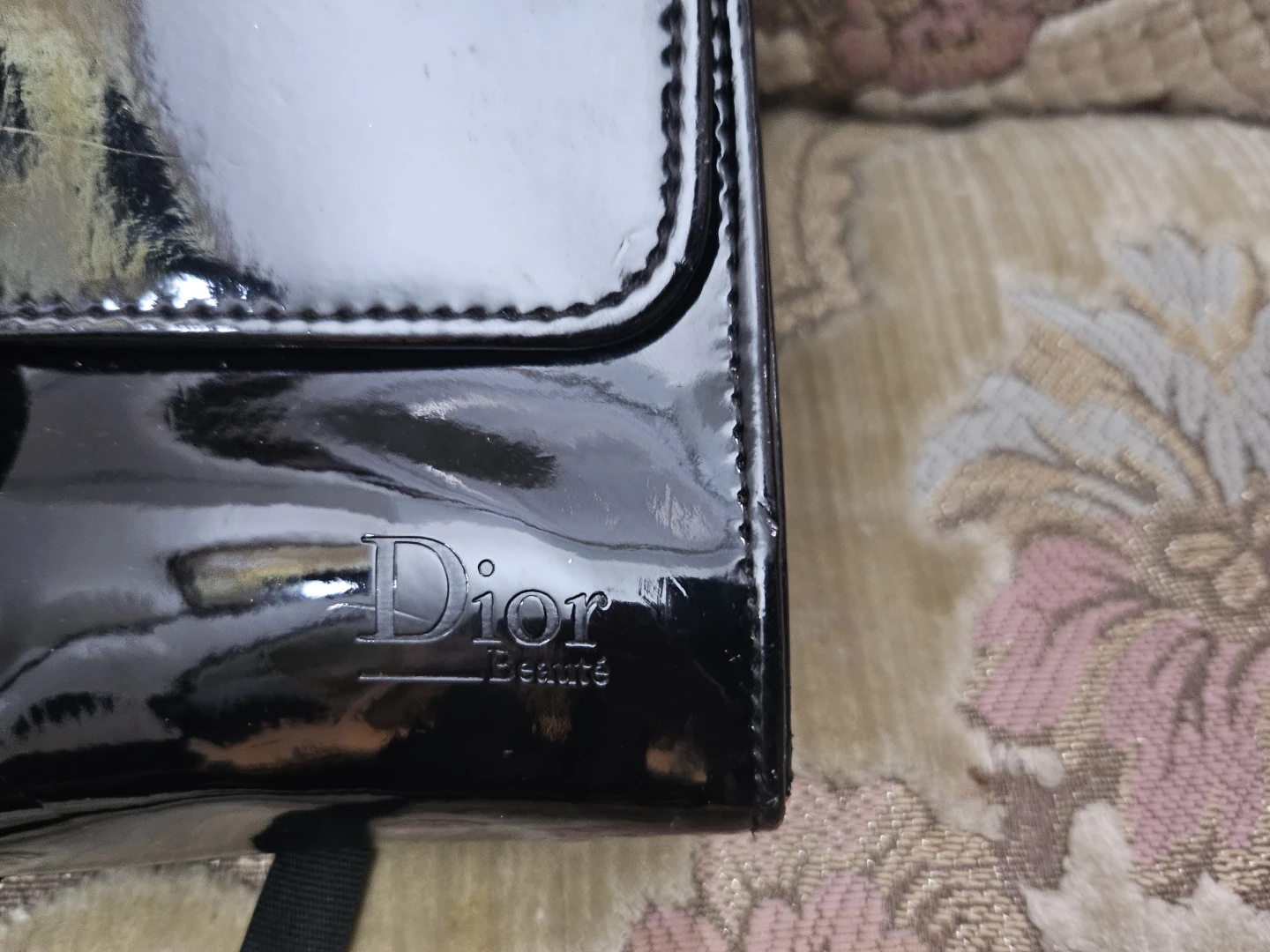 Dior Beauté Black Patent Makeup Bag
